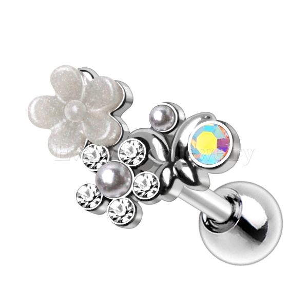 316L Stainless Steel Art of Brilliance Flower Field Cartilage Earring
